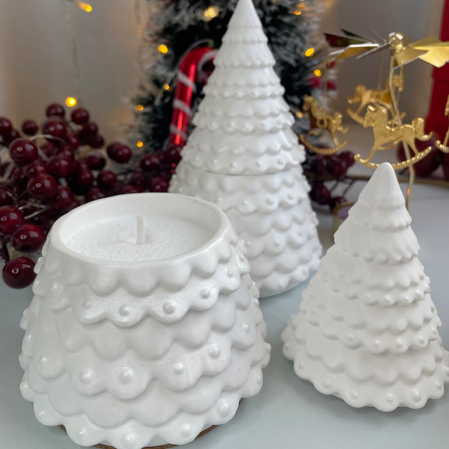 Tannenbaum Perlmutt mit Kerzensand