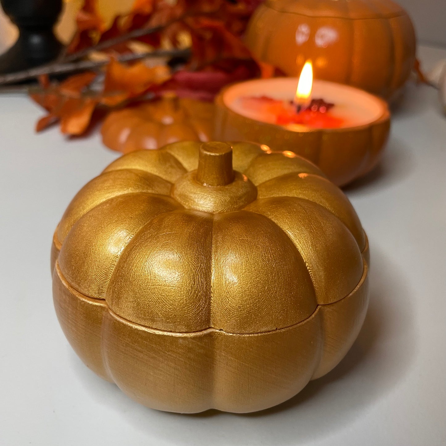 Goldener Kürbis Duftkerze