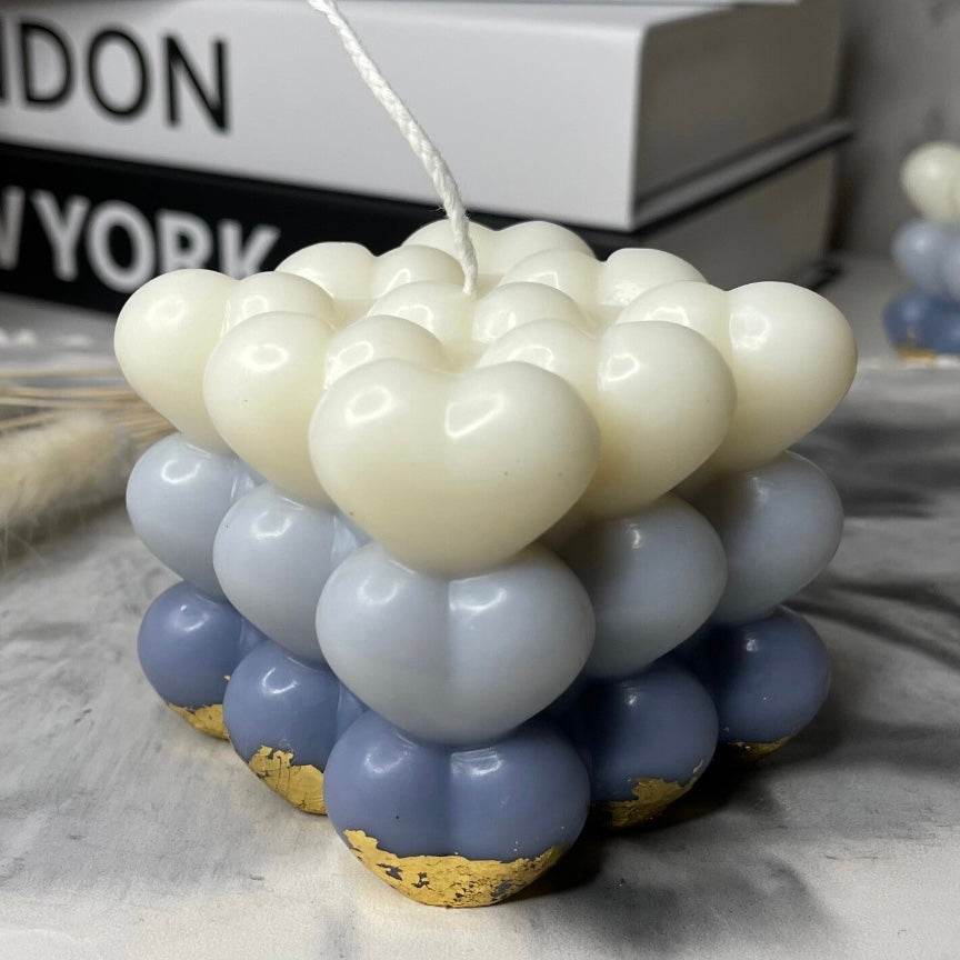 Herzbubble Kerze Ombre