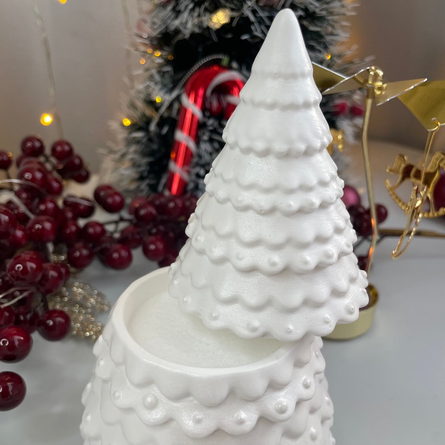 Tannenbaum Perlmutt mit Kerzensand