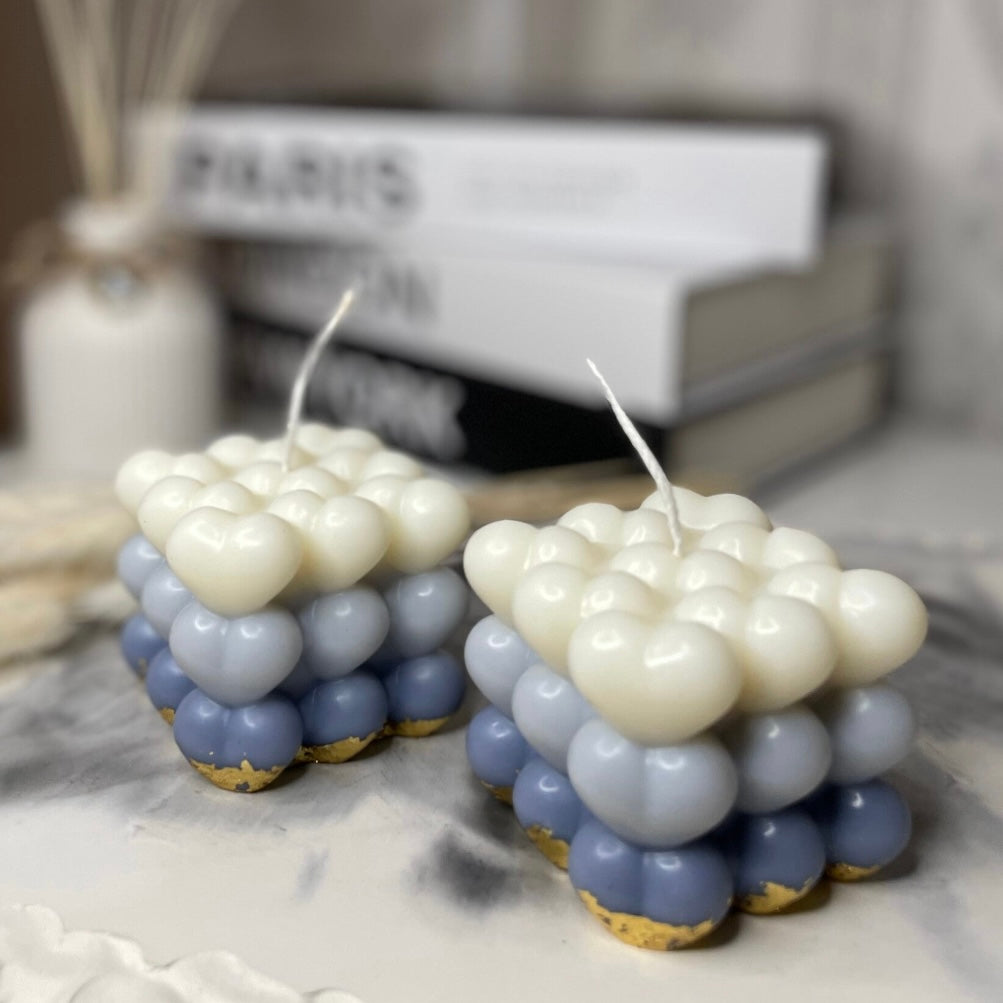 Herzbubble Kerze Ombre