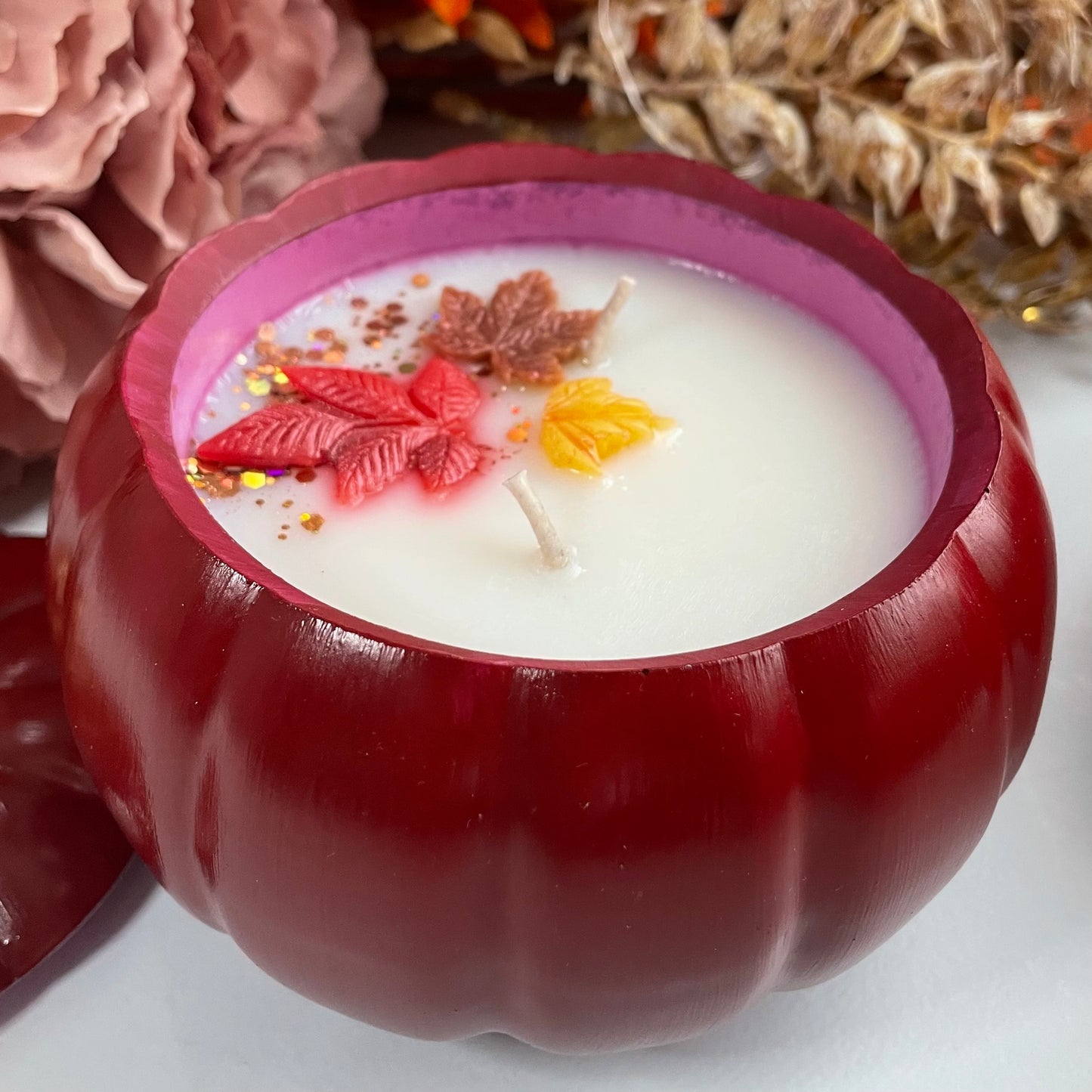 Herbstweinroter Kürbis Duftkerze