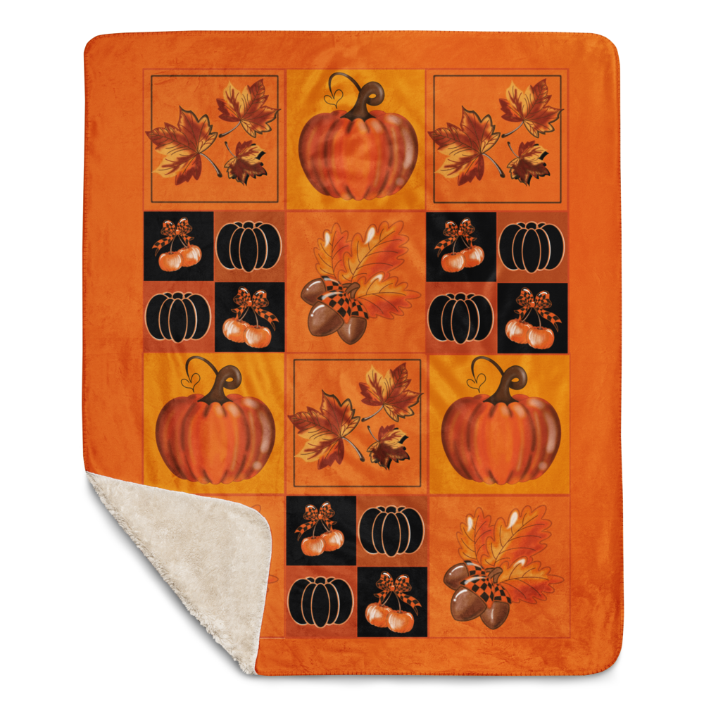 Pumpkin Sherpa (Fleece) Decke