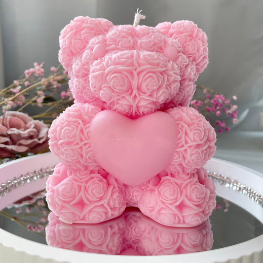 Kerze XL Teddy Rosenflair