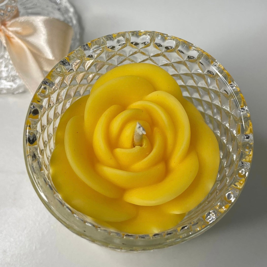 Gelbe Rose Duftkerze Blumenduft