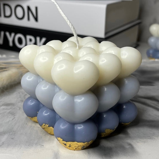 Herzbubble Kerze Ombre
