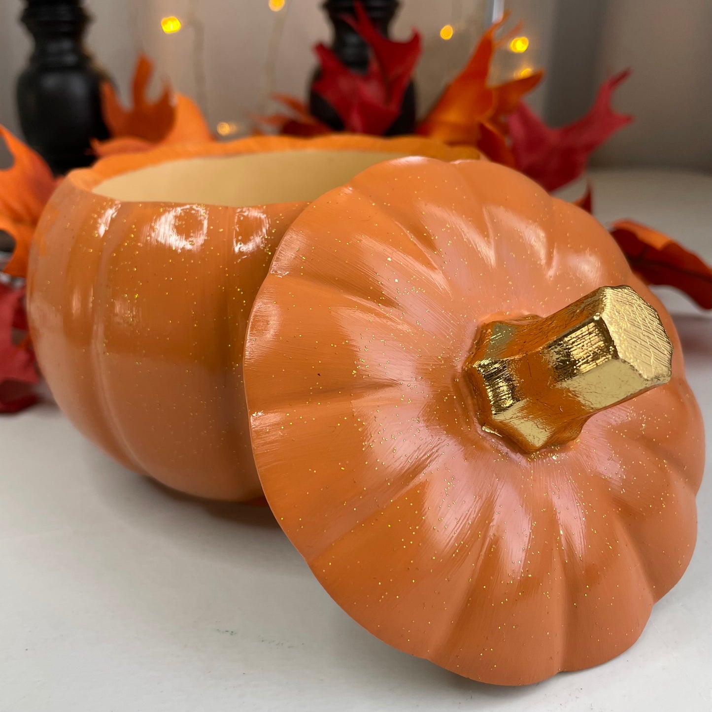 Pumpkin Orange-Brown Kerzenbehälter Aufbewahrungsbox