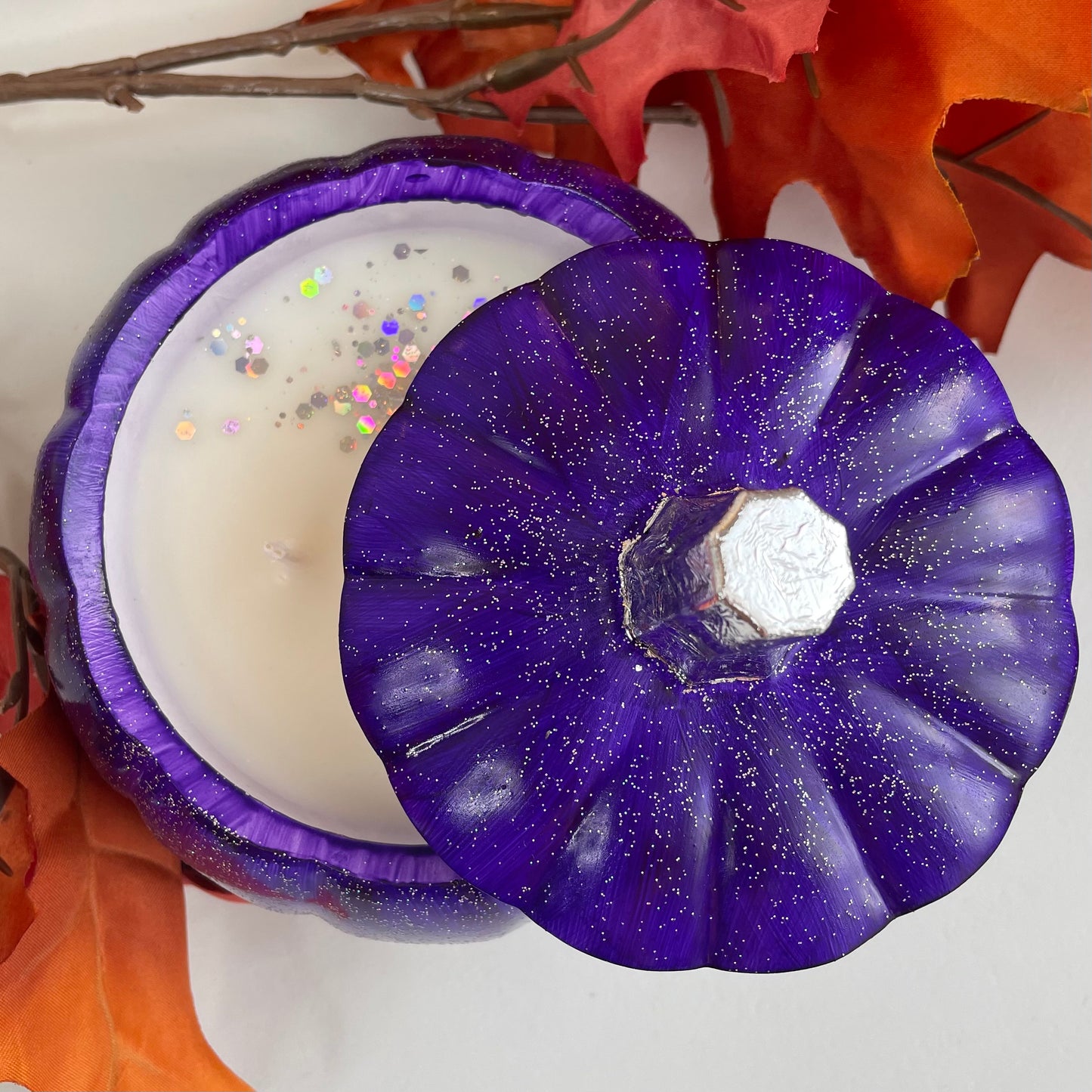 Violettes Kürbiszauber Duftkerze