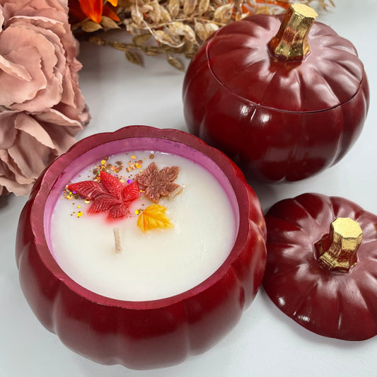 Herbstweinroter Kürbis Duftkerze