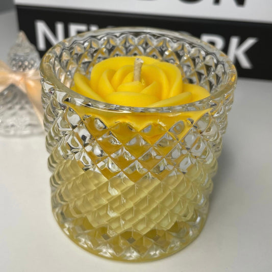 Gelbe Rose Duftkerze Blumenduft