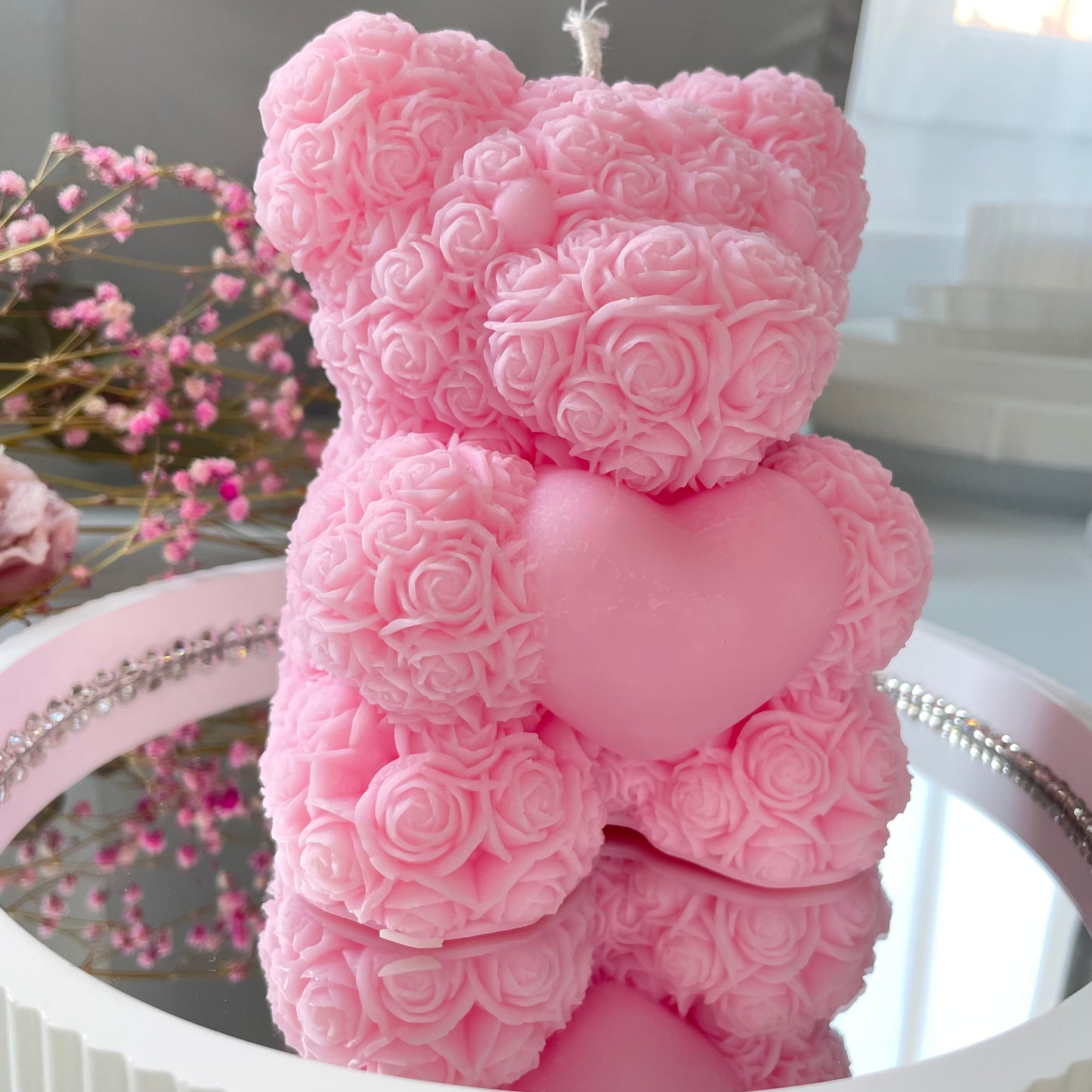 Kerze XL Teddy Rosenflair