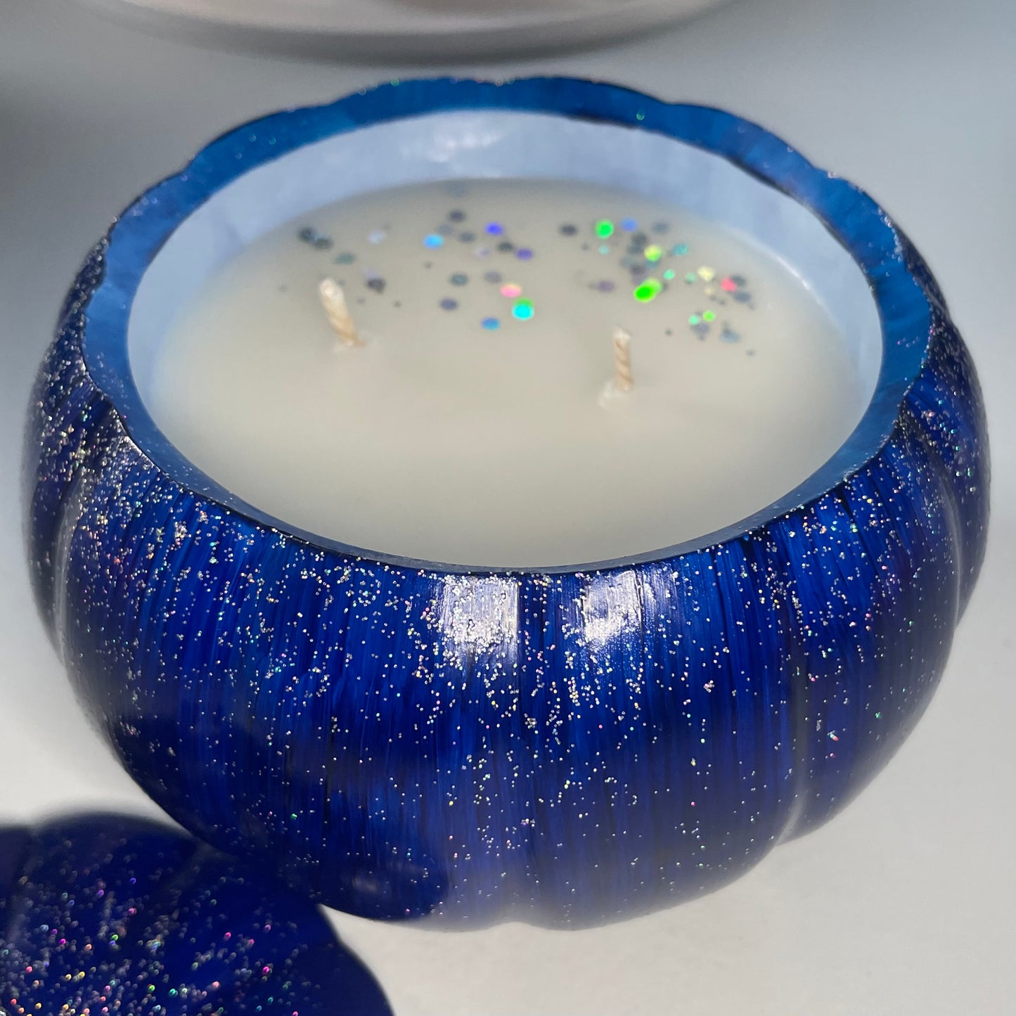Blaues Kürbiszauber Duftkerze