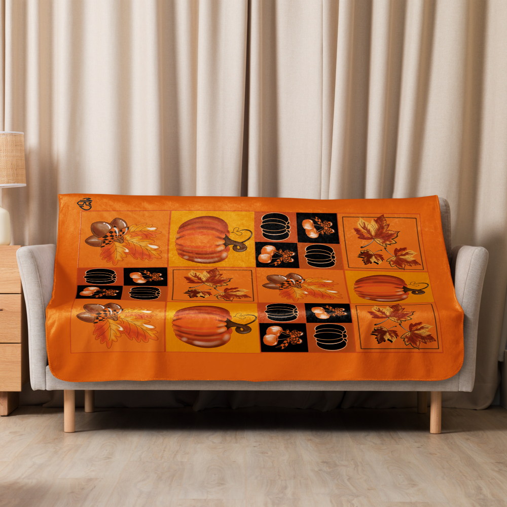 Pumpkin Sherpa (Fleece) Decke